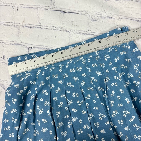 Sezane Alicia Blue White Floral Pleated Midi Skirt US 4 UK 8  36 Mini Fleurs - Picture 7 of 9